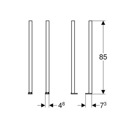 Geberit 111.848.00.1 - Kit d'extensions de pieds Duofix, 2 pièces