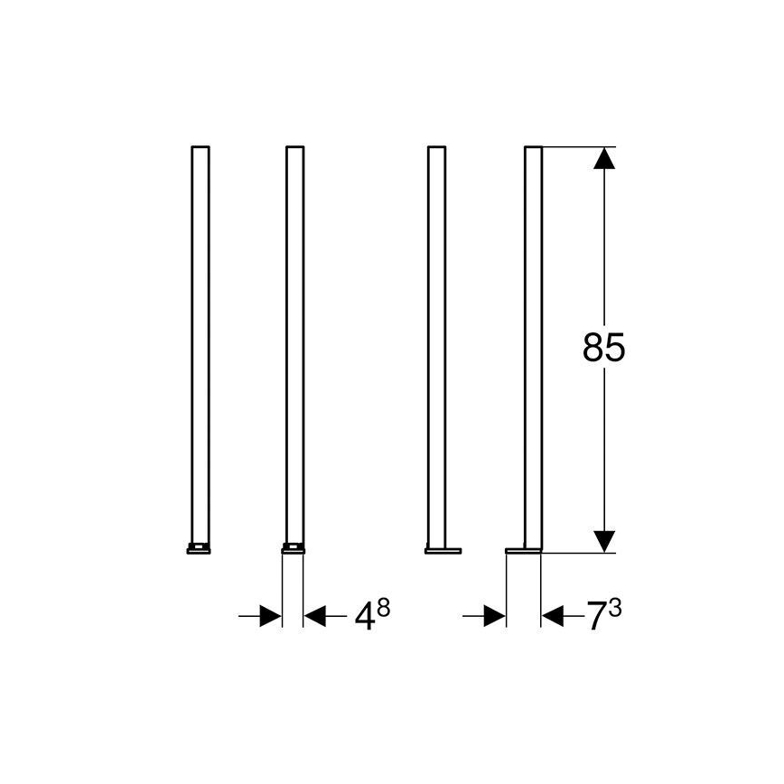 Geberit 111.848.00.1 - Kit d'extensions de pieds Duofix, 2 pièces