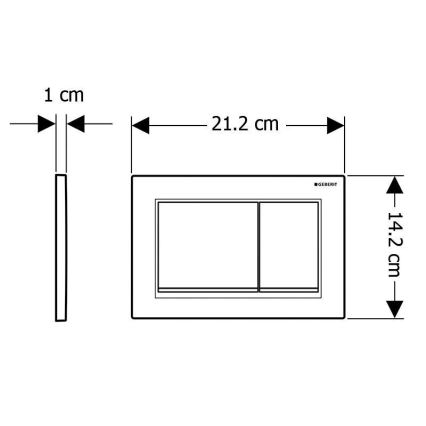 Geberit 115.080.KM.1 - Betätigungsplatte Omega30, 21,2 x 14,2 cm, schwarz/glänzender Chrom