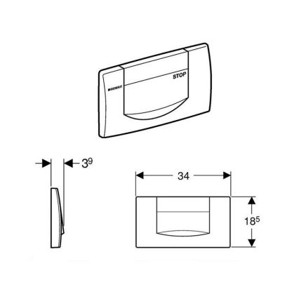 Geberit 115.222.11.1 - Spültaste 200F 34x18,5 Alpinweiß