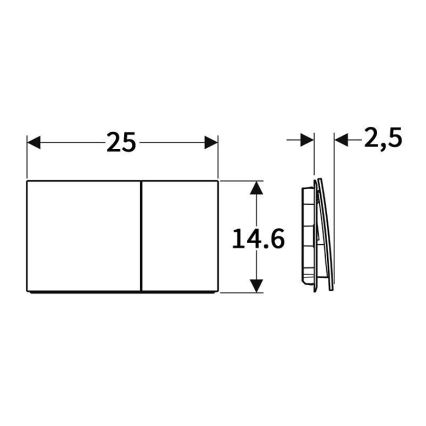 Geberit 115.622.SI.1 - Plaque de commande Sigma70 25 x 14,6 cm blanche