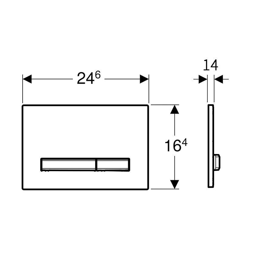 Geberit 115.672.QF.2 - Pulsante di scarico Sigma50 24,6x16,4 cm in ottone spazzolato