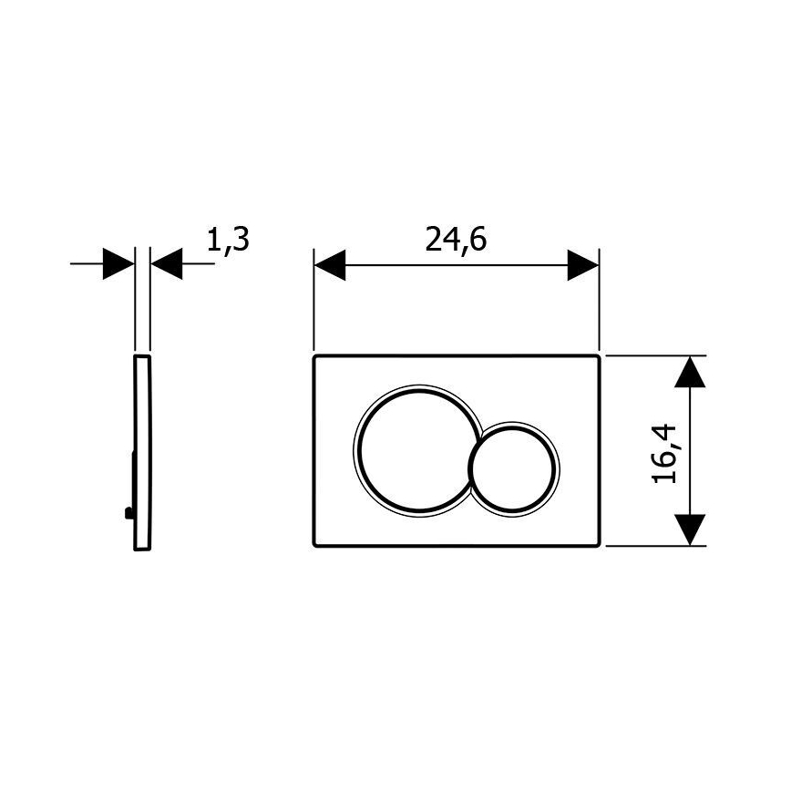 Geberit 115.770.21.5 - Plaque de déclenchement Sigma01 Round 24,6x16,4 cm chromé brillant