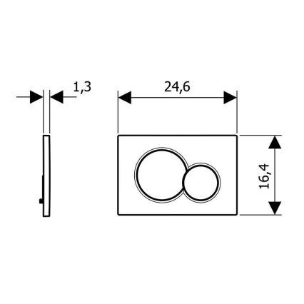 Geberit 115.770.DW.5 - Plaque de commande Sigma01 Round 24,6x16,4 cm noire