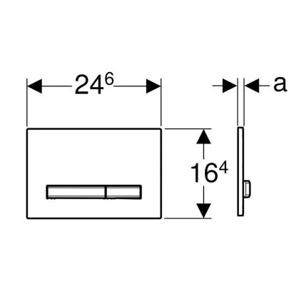Geberit 115.788.GH.2 - Plaque de déclenchement Sigma50 24,6x16,4 cm chrome mat