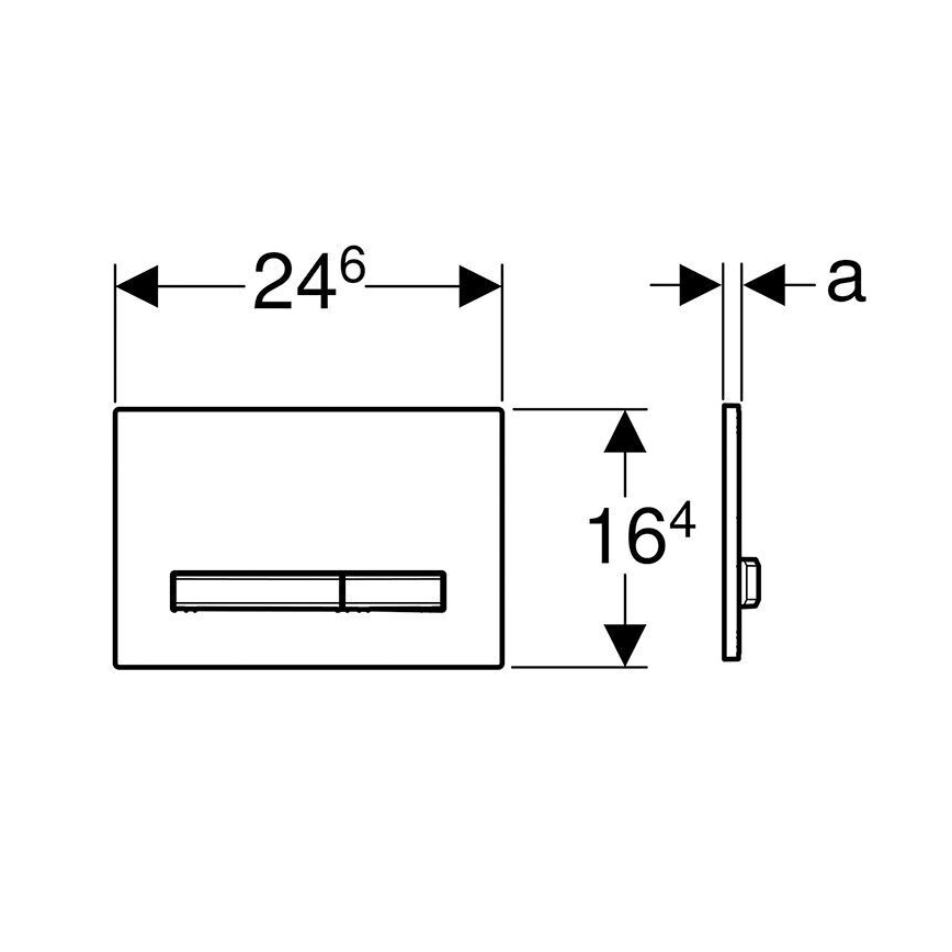 Geberit 115.788.JK.2 - Pulsante di scarico Sigma50 24,6x16,4 cm antracite/cromo satinato
