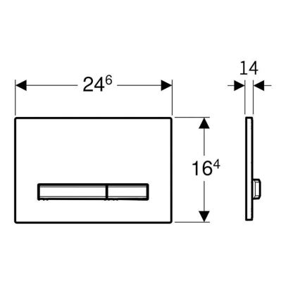 Geberit 115.788.SD.2 - Betätigungsplatte Sigma50 24,6x16,4 cm Anthrazit/Matt‑Chrom