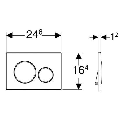 Geberit 115.882.14.1 - Betätigungsplatte Sigma20 24,6x16,4 cm matt schwarz