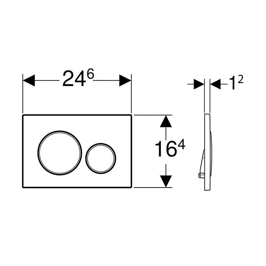 Geberit 115.882.SN.1 - Plaque de commande Sigma20 24,6x16,4 cm en inox