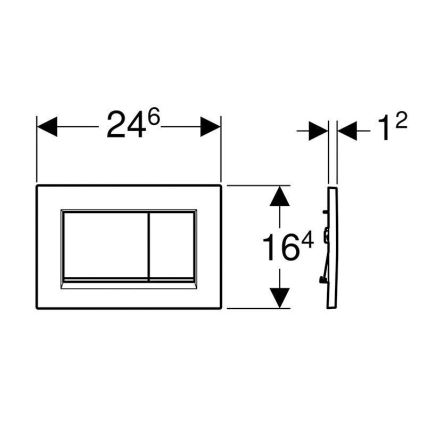Geberit 115.883.14.1 - Plaque de commande Sigma30 24,6 x 16,4 cm noir/chrome brillant