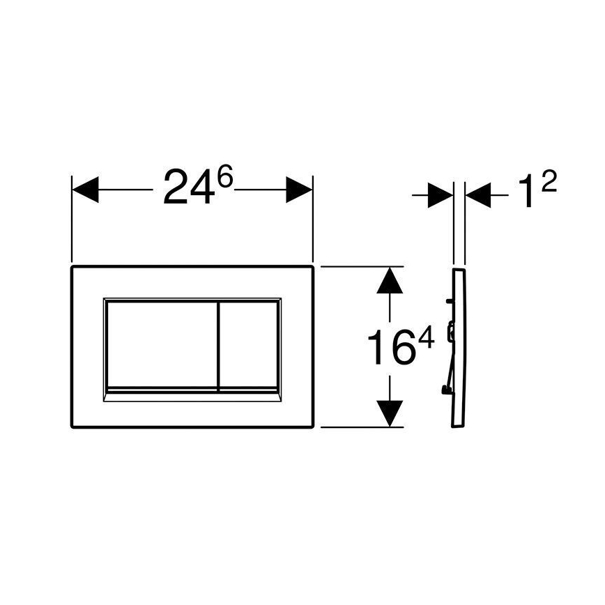 Geberit 115.883.14.1 - Plaque de commande Sigma30 24,6 x 16,4 cm noir/chrome brillant