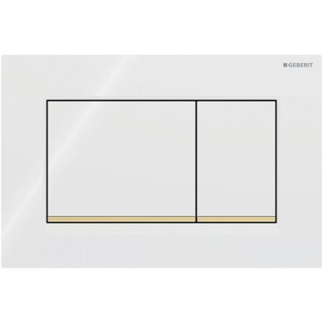 Geberit 115.883.KK.1 - Placca di comando Sigma30 24,6x16,4 cm bianca/dorata