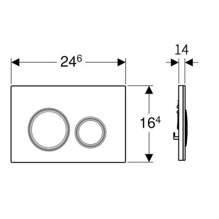 Geberit 115.884.SI.1 - Plaque de déclenchement Sigma50 24,6x16,4 cm blanc/chrome brillant