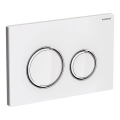 Geberit 115.884.SI.1 - Plaque de déclenchement Sigma50 24,6x16,4 cm blanc/chrome brillant