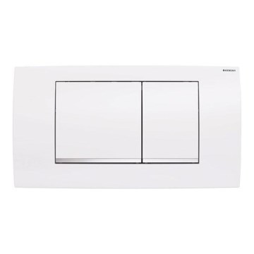 Geberit 115.899.KJ.1 - Plaque de déclenchement Twinline30 34x18,5 cm blanche/chrome brillant