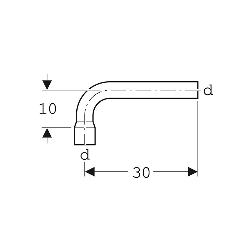 Geberit 118.011.11.1 - Gomito di prolunga per scarico 90° bianco alpino