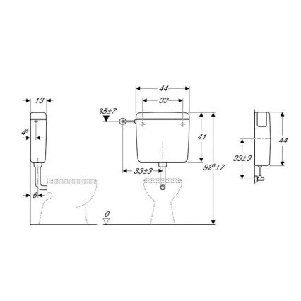 Geberit 127.000.11.1 - Citerne de chasse AP127 6/9 l, blanc alpin