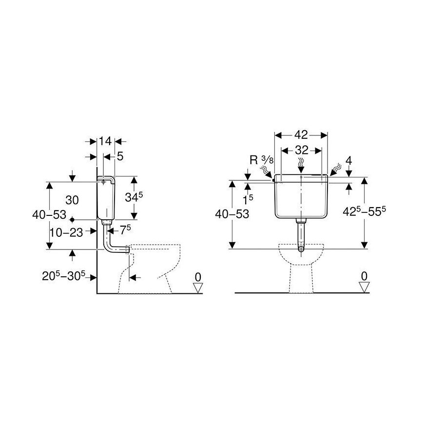 Geberit 136.230.11.1 - Cassetta di risciacquo AP112 6/9 l bianco alpino
