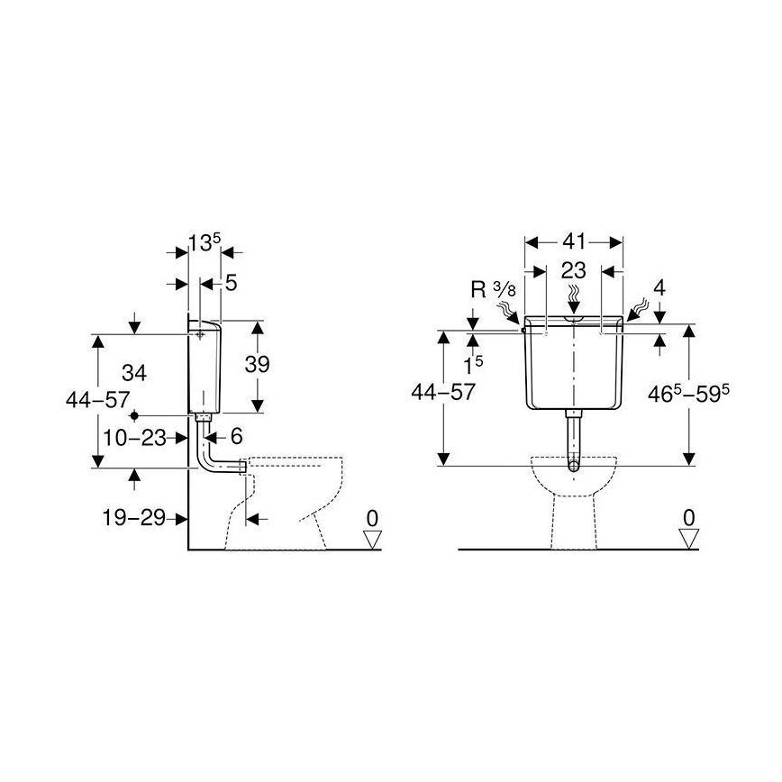 Geberit 136.610.11.1 - Citerne de chasse AP110 6/9 l blanc alpin