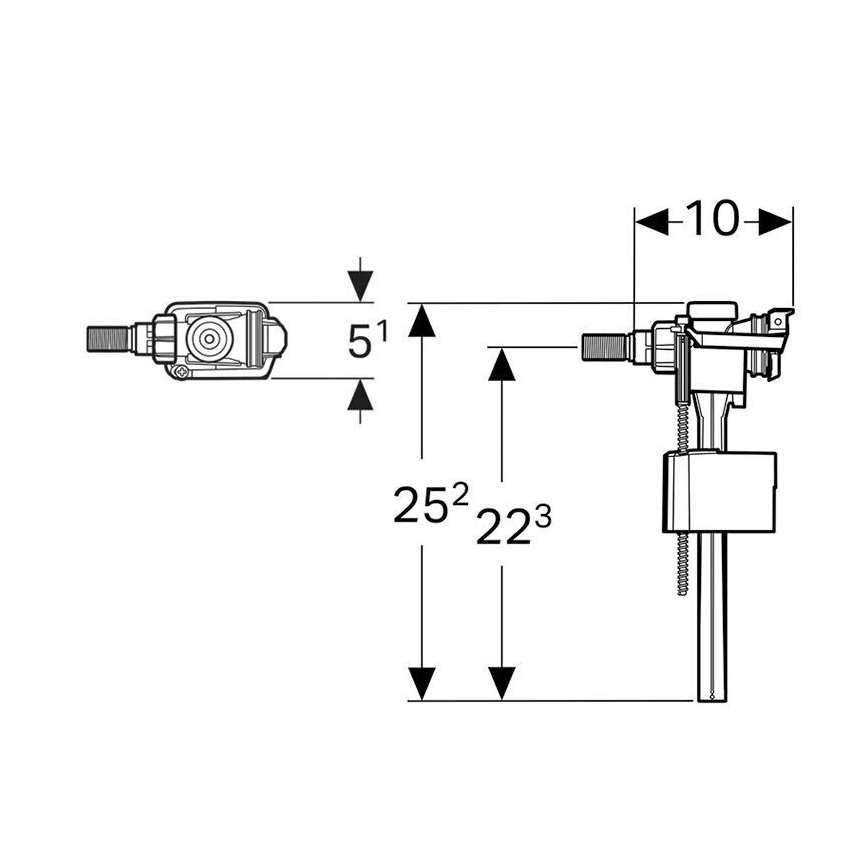 Geberit 136.702.00.3 - Valvola di carico per cassette di risciacquo a filo intonaco Tipo 333