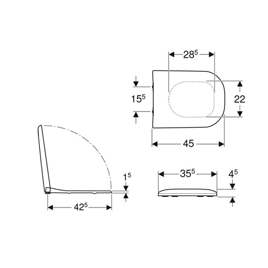 Geberit 500.236.01.1 - Sedile WC SoftClose Smyle Duroplast/bianco