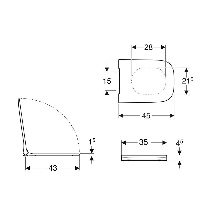 Geberit 500.239.01.1 - WC-Sitz Smyle Square Duroplast/weiß