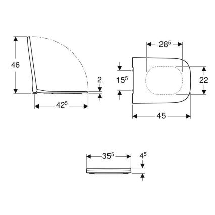Geberit 500.687.01.1 - Toilettensitz SoftClose Smyle Square, Duroplast/weiß