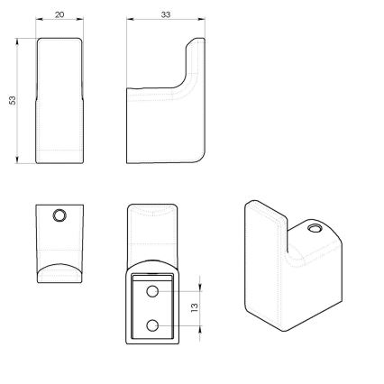 Gedy - 2er-Set Wandhaken PIRENEI mattweiß