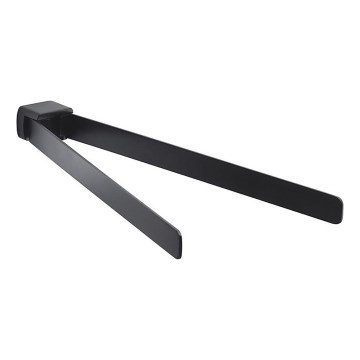 Gedy - Appendiabiti da parete girevole per asciugamani PIRENEI 36 cm nero opaco