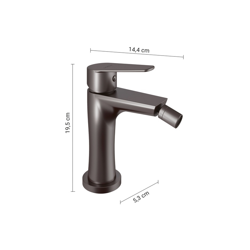 Gedy - Bidetarmatur COMO 19,5 cm metallisch-grau