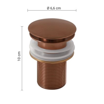 Gedy - Bonde CLICK-CLACK pour lavabo Ø 6,6 cm, bronze