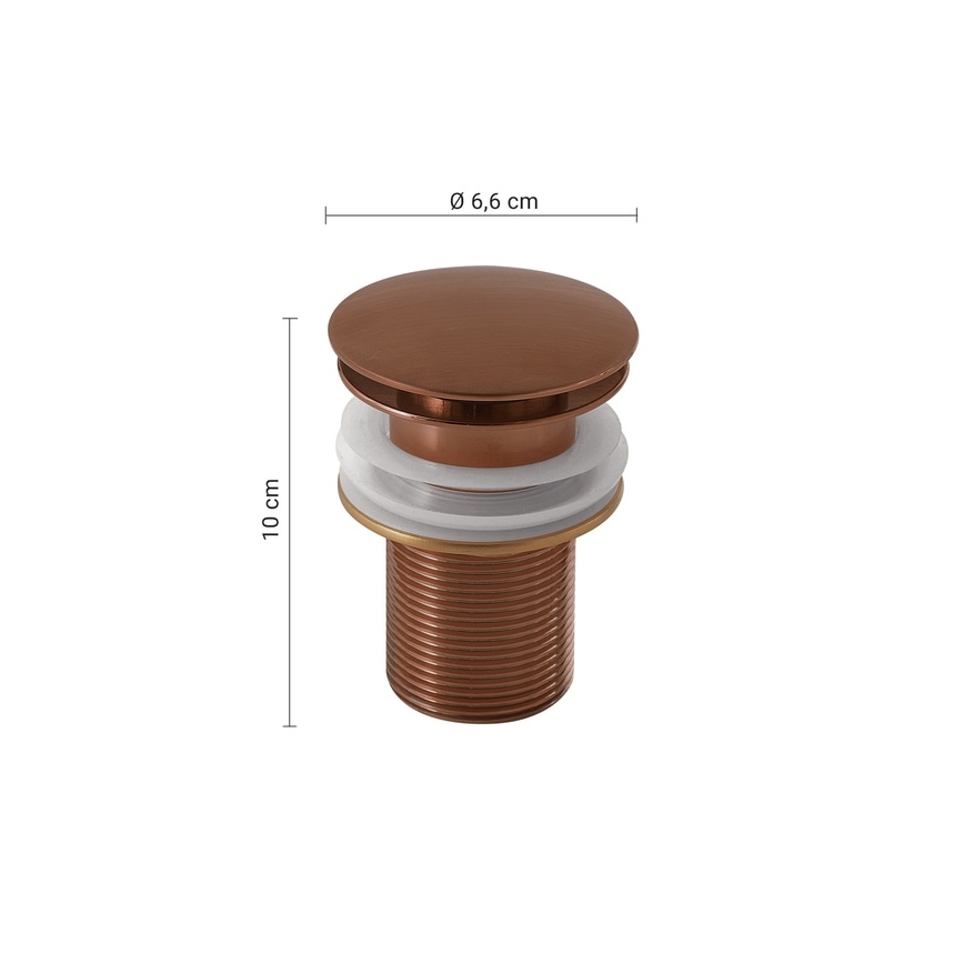 Gedy - Bonde CLICK-CLACK pour lavabo Ø 6,6 cm, bronze