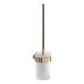 Gedy - Brosse WC murale PIRENEI en verre dépoli, finition dorée
