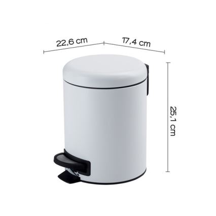 Gedy - Cestino portarifiuti POTTY 3 l con chiusura ammortizzata, bianco