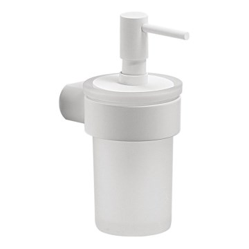 Gedy - Dispenser da parete per sapone PIRENEI 110 ml vetro opalino/bianco opaco