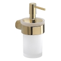 Gedy - Distributeur de savon mural PIRENEI 110 ml verre opalin/doré