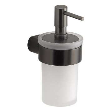 Gedy - Distributeur de savon mural PIRENEI 110 ml verre opalin / gris métallisé