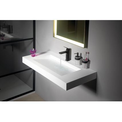 Gedy - Distributeur de savon mural PIRENEI 110 ml verre opalin/noir mat