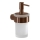 Gedy - Distributeur de savon mural PIRENEI 140 ml, verre opalin finition bronze