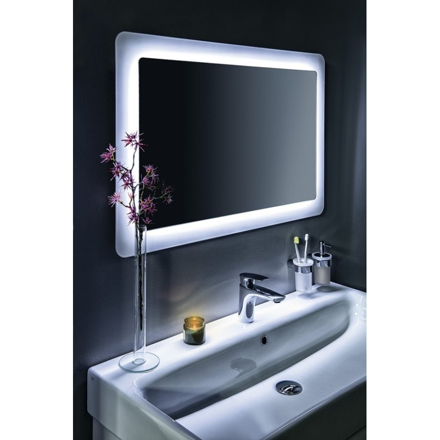 Gedy - Distributore di sapone a parete PIRENEI 110 mm bianco latte vetro/cromo lucido