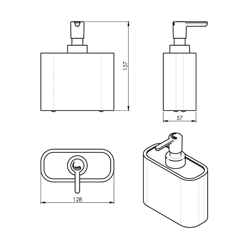 Gedy - Distributore di sapone NINFEA bianco/bambù