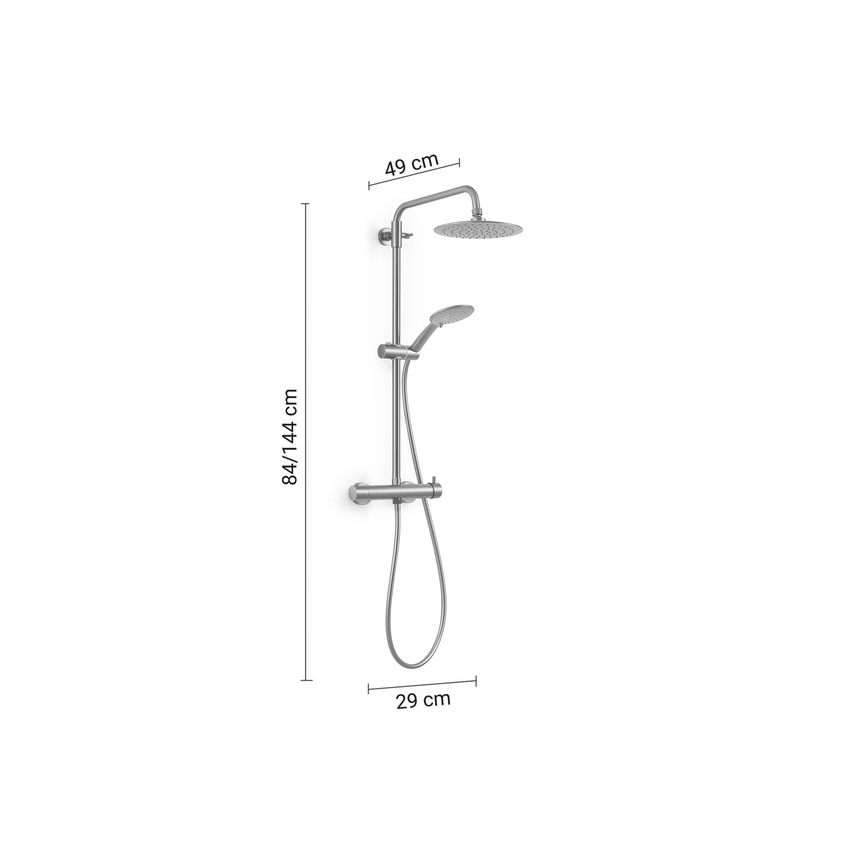 Gedy - Ensemble de douche avec mitigeur STAR PLUS, chrome brillant