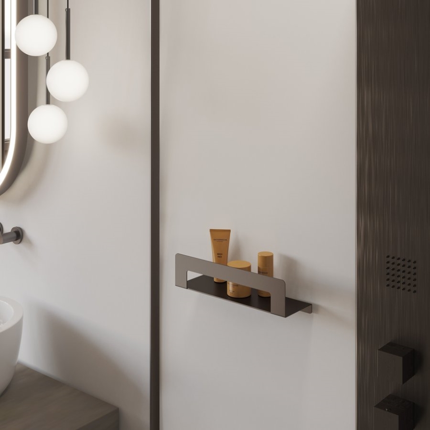 Gedy - Étagère avec porte-serviettes CLEO 30 cm gris métallisé