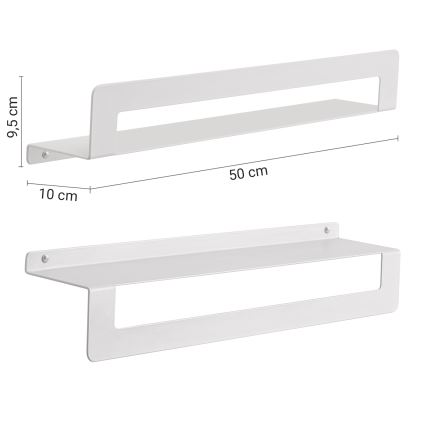 Gedy - Étagère avec porte-serviettes CLEO 50 cm, blanc mat