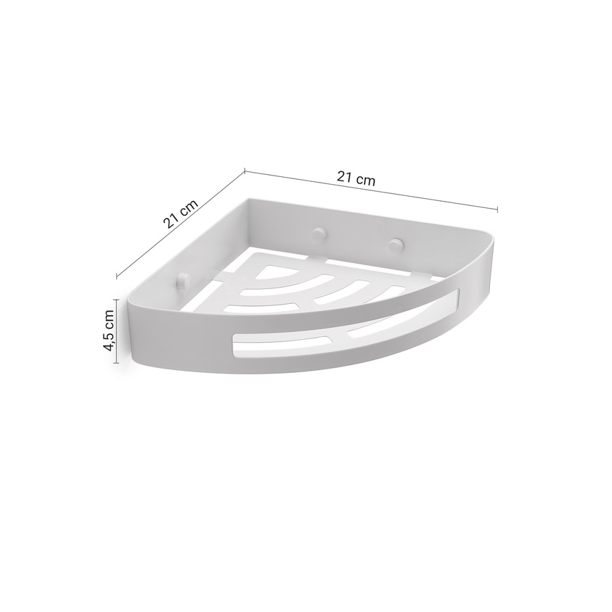 Gedy - Étagère d'angle pour douche PIRENEI, blanche mate