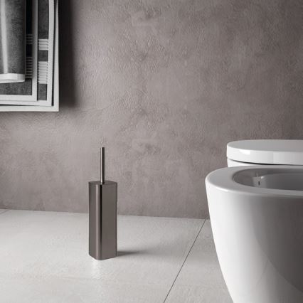 Gedy - Freistehende WC-Bürste SCOPINO, metallicgrau