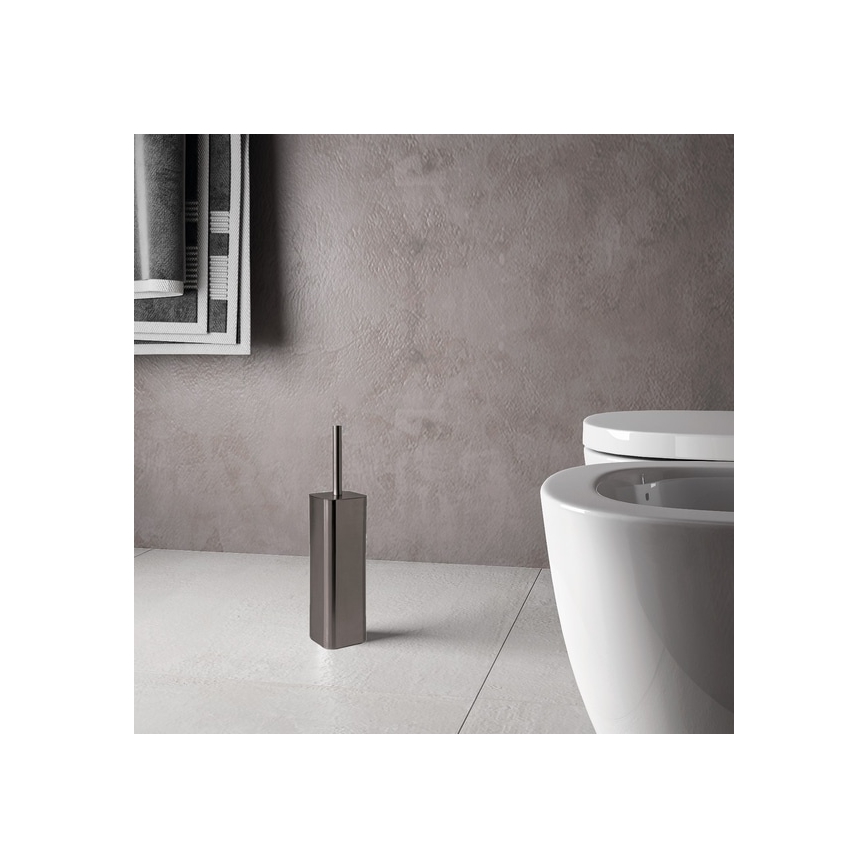 Gedy - Freistehende WC-Bürste SCOPINO, metallicgrau