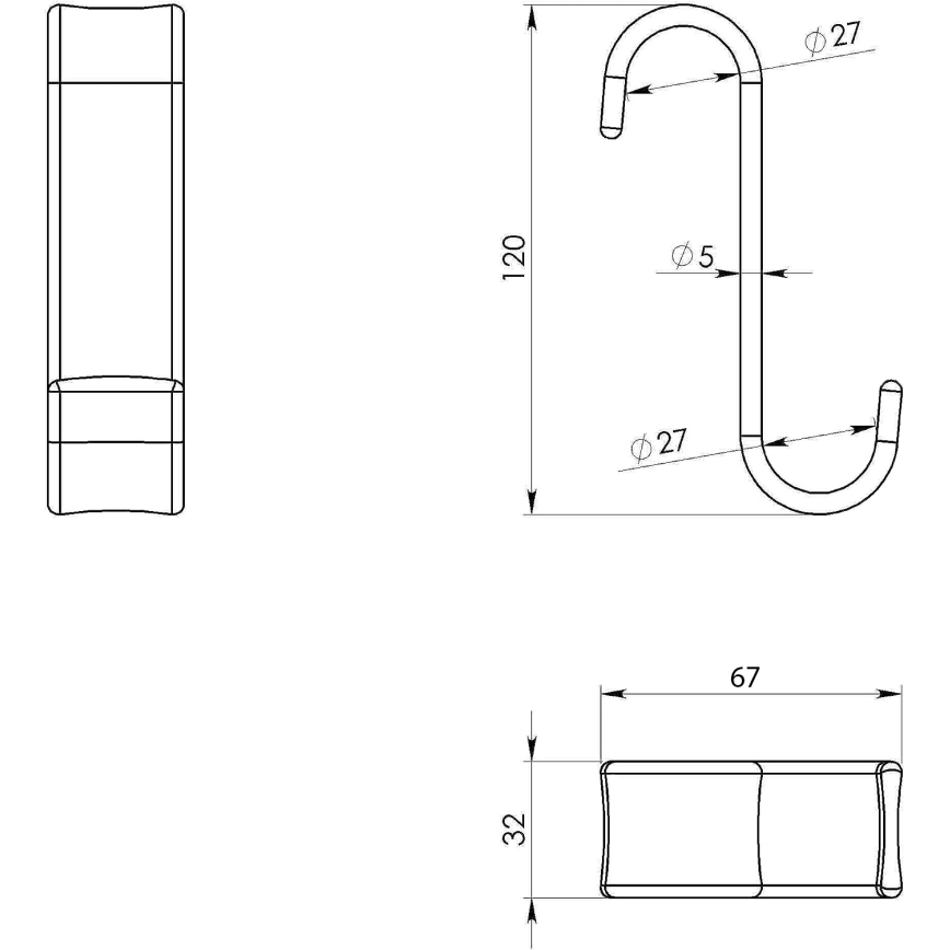 Gedy - Gancio per radiatore nero/termoplastico