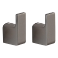 Gedy - LOT de 2 crochets muraux PIRENEI, gris métallisé
