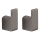 Gedy - LOT de 2 crochets muraux PIRENEI, gris métallisé